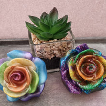 Load image into Gallery viewer, Handmade Resin Rose Keepsake – Custom Colour Mini Rose Ornament (5cm)