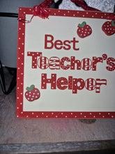 Load image into Gallery viewer, best teacher helper hanging plaque decoration.