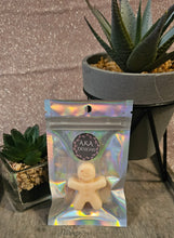 Load image into Gallery viewer, Gingerbread Man Wax Melt – 9g Handmade Soy Wax | Festive Christmas Scent | Holographic Gift Bag | Ready Made or Made to Order