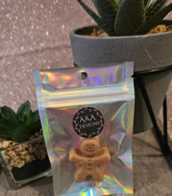 Load image into Gallery viewer, Gingerbread Man Wax Melt – 9g Handmade Soy Wax | Festive Christmas Scent | Holographic Gift Bag | Ready Made or Made to Order