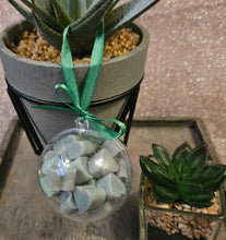 Load image into Gallery viewer, Wax Melt Bauble β 6cm Festive Decoration Filled with 25 Mini Heart Wax Melts | Ready-Made or Made-to-Order Scents | Christmas Gift | Handmade Home Fragrance