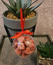 Load image into Gallery viewer, Wax Melt Bauble β 6cm Festive Decoration Filled with 25 Mini Heart Wax Melts | Ready-Made or Made-to-Order Scents | Christmas Gift | Handmade Home Fragrance