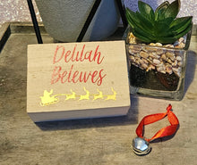 Load image into Gallery viewer, Personalized “Believes” Polar Express Bell Gift Box | Christmas Keepsake | Magical Bell Gift | Holiday Gift for Kids & Adults