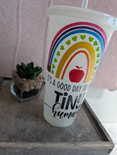 Load image into Gallery viewer, Teacher Cold Cup – It’s A Good Day To Teach Tiny Humans – Personalised Teacher Gift Cup – 24oz Reusable Cup
