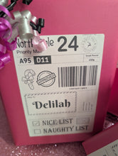 Load image into Gallery viewer, Personalised North Pole Shipping Labels – Pack of 10 | 4x6" Santa Mail Stickers | Custom Child’s Name | Nice or Naughty List | Christmas Parcel Label