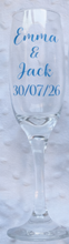 Load image into Gallery viewer, Personalised Champagne Flutes Set of 2 | Bride & Groom Glasses | Wedding Champagne Glasses | Custom Wedding Toast Glasses | Wedding Gift