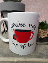 Load image into Gallery viewer, Valentine’s Day Latte Glass or Mug – "You’re My Cup of Tea" Design
