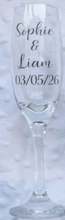 Load image into Gallery viewer, Personalised Champagne Flutes Set of 2 | Bride & Groom Glasses | Wedding Champagne Glasses | Custom Wedding Toast Glasses | Wedding Gift
