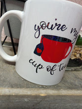 Load image into Gallery viewer, Valentine’s Day Latte Glass or Mug – "You’re My Cup of Tea" Design