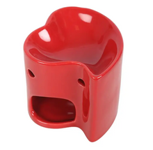 Load image into Gallery viewer, Red Heart Wax Melt Burner – Ceramic Tealight Wax Warmer for Home Fragrance