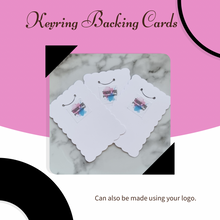 Load image into Gallery viewer, Keyring Backing Cards | Personalised Logo Display Cards | Black, White, or Brown