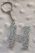 Load image into Gallery viewer, Resin letter keyring with glitter