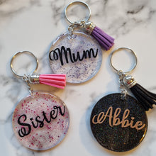 Load image into Gallery viewer, Personalized Glitter Keyring