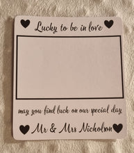 Load image into Gallery viewer, scratch card holder, personalized wedding favor. favor idea, wedding gift for guests, DIY wedding favor
