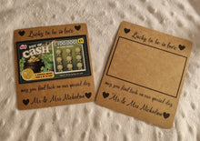 Load image into Gallery viewer, scratch card holder, personalized wedding favor. favor idea, wedding gift for guests, DIY wedding favor