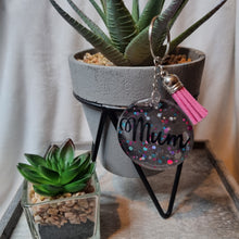 Load image into Gallery viewer, Personalised Glitter Keyring – Custom Name Keychain – 5cm Sparkle Key Ring – Custom Colour Keyring – Gift for Her, Bags & Keys