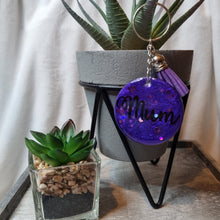 Load image into Gallery viewer, Personalised Glitter Keyring – Custom Name Keychain – 5cm Sparkle Key Ring – Custom Colour Keyring – Gift for Her, Bags & Keys