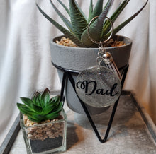 Load image into Gallery viewer, Glitter Acrylic Dad Keyring – Custom Color with Tassel – Father’s Day, Birthday, Christmas Gift