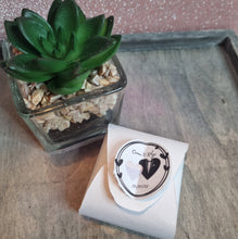 Load image into Gallery viewer, This image features a beautifully handmade wedding favor gift box, displayed on a rustic wooden surface next to a vibrant green potted plant. The gift box is adorned with a personalized wedding design sticker, adding a unique touch to its elegant appearance.