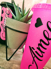 Load image into Gallery viewer, personalized 24oz cold cup. Matte black, frosted white, or glittery hot pink cups available. gifts for her, gifts for him. gift idea