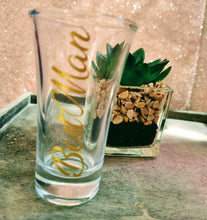 Load image into Gallery viewer, Bridal Party Shot Glass โ Custom Wording, Roles & Bulk Discount Available