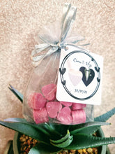 Load image into Gallery viewer, soy wax melt wedding favor in organza bag with personalized tag - favor idea, wedding gift for guests, wedding favor ideas
