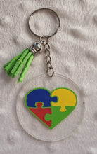 Load image into Gallery viewer, Autism awareness jigsaw keyring