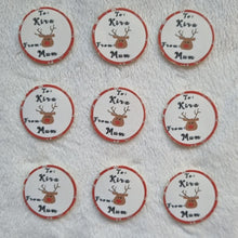 Load image into Gallery viewer, Personalized To/From Stickers - Green with Cute Reindeer Design