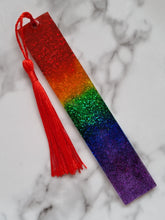 Load image into Gallery viewer, Pride Flag Resin Bookmark β Custom LGBTQ+ Gift | Rainbow, Bi, Trans, Ace, Lesbian Colours | Handmade Bookmark