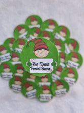 Load image into Gallery viewer, Personalized To/From Stickers - Green with Cute Elf Design