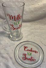 Load image into Gallery viewer, Milk for Santa & Cookies for Santa Set • Christmas Eve Plate & Glass • Santa Treat Set • Xmas Family Tradition • Festive Holiday Gift