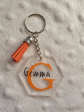 Load image into Gallery viewer, Hexagon personalised keyring