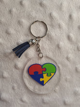 Load image into Gallery viewer, Autism awareness jigsaw keyring
