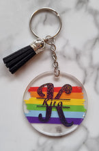 Load image into Gallery viewer, Pride Keyring with Tassel β 5cm Acrylic Keychain | Custom LGBTQ+ Gift | Rainbow | Personalised Option