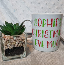 Load image into Gallery viewer, Personalized Christmas Eve Mug – Candy Cane Font | Custom Festive Mug
