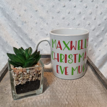 Load image into Gallery viewer, Personalized Christmas Eve Mug – Candy Cane Font | Custom Festive Mug
