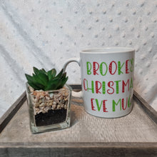 Load image into Gallery viewer, Personalized Christmas Eve Mug – Candy Cane Font | Custom Festive Mug
