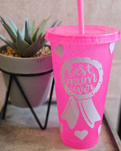 Load image into Gallery viewer, 24oz Cold Cup with Medal Design – Best Mum Ever | Customizable Gift for Mum
