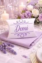 Load image into Gallery viewer, Personalised Pillow Gift Box | Wedding Favours Packaging | Custom Gift Box | Small Gift Box | Party Favours Box | Wedding Guest Gift Box | Kraft or White
