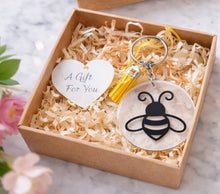 Load image into Gallery viewer, Bee Keychain with Tassel | Acrylic Bee Keyring | Cute Bee Gift | Bee Lover Accessory
