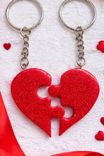 Load image into Gallery viewer, Custom Split Heart Resin Keyrings – 2 Pack Couples Gift, Personalized Keepsakes
