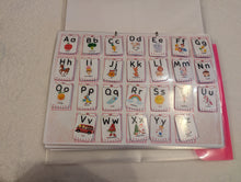 Load image into Gallery viewer, Personalised Toddler Busy Book | Pink or Blue Wipe-Clean Activity Folder | 9 Colour Pens | Alphabet, Numbers, Colours &amp; More | Preschool
