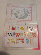 Load image into Gallery viewer, Personalised Toddler Busy Book | Pink or Blue Wipe-Clean Activity Folder | 9 Colour Pens | Alphabet, Numbers, Colours &amp; More | Preschool

