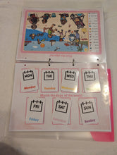 Load image into Gallery viewer, Personalised Toddler Busy Book | Pink or Blue Wipe-Clean Activity Folder | 9 Colour Pens | Alphabet, Numbers, Colours &amp; More | Preschool
