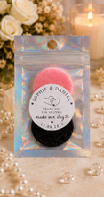 Load image into Gallery viewer, Personalised Hoover Disc Wedding Favours | Holographic Bag Favours | Custom Event Favours
