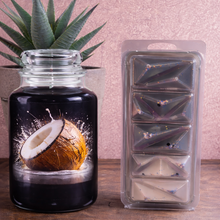 Load image into Gallery viewer, Black coconut Scented Wax Melts -Geode Clamshell
