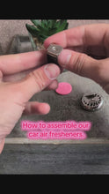 Load and play video in Gallery viewer, Car Air Freshener Set | Tree of Life or Love Hearts Design | Vent Clip &amp; 3 Scent Discs | Reusable | Award-Winning Scents | Car Gift (Copy)
