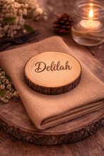 Load image into Gallery viewer, Personalised Wooden Place Names – Rustic Wedding Table Decor
