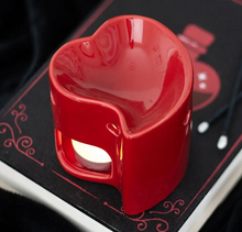 Load image into Gallery viewer, Red Heart Wax Melt Burner – Ceramic Tealight Wax Warmer for Home Fragrance
