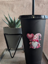 Load image into Gallery viewer, Valentine’s Gonk 24oz Cold Cup – Frosted White or Matte Black | 4 Designs Available | Reusable Tumbler with Lid &amp; Straw
